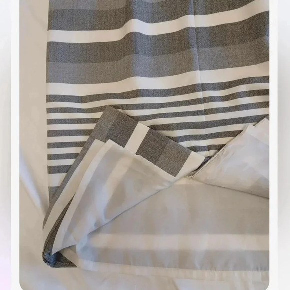 Calvin Klein Grey & White  Striped Belted Empire Waist
Sleeveless Sheath Dress 2 - Picture 9 of 10